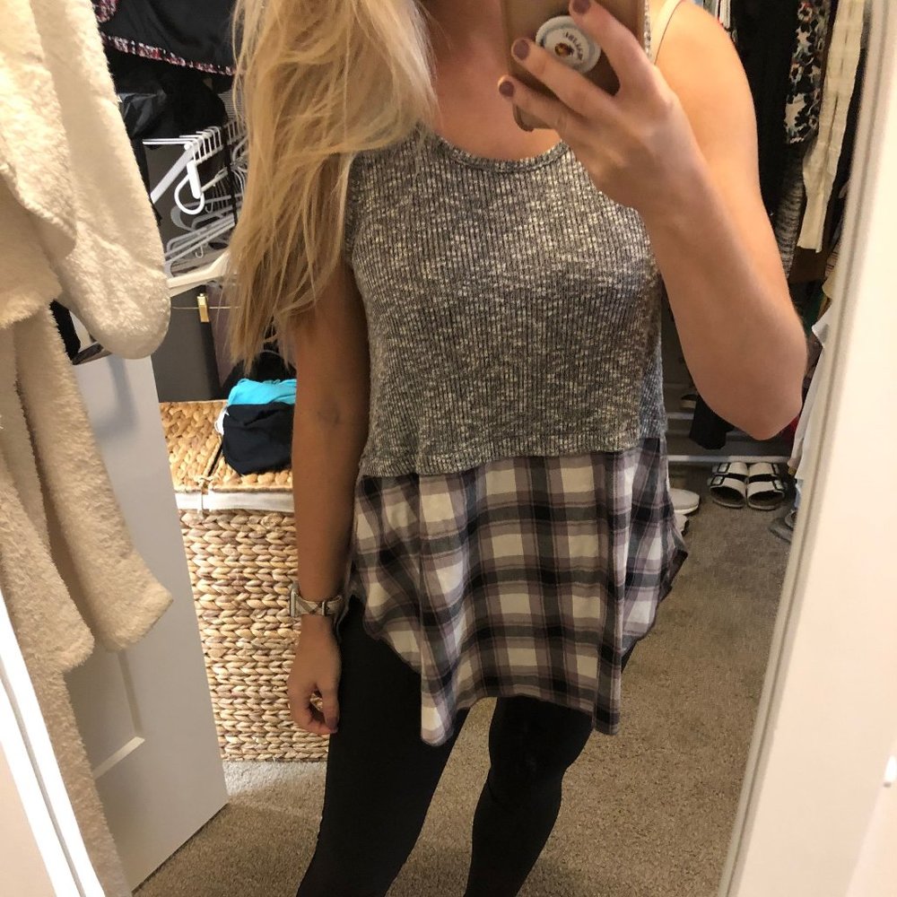 Cute gray/plaid tank from fab'rik size small